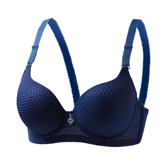 Xdegoge Bras for Women Thin Molded Cup Underwire Bra Breathable Mesh Full Coverage Adjustable Straps Underwear Liftup Support Perfect Activewear for Daily Use