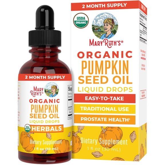 MaryRuth's Organic Pumpkin Seed Oil Drops 1 oz - Cold-Pressed, Men's Urinary Health Support, Sugar Free, Vegan, Non-GMO, 60 Servings