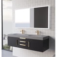 thumbnail image 6 of Thames 60" W x 19" D x 17.75" H Wall-Mounted Double Bathroom Black Vanity, 6 of 7