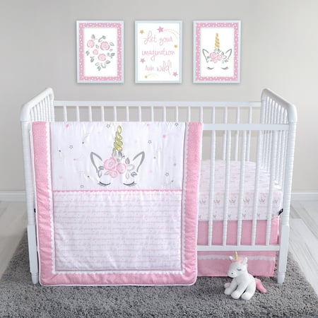 UPC: 0846216058196 | Sammy & Lou Mystical Dreams 4 Piece Crib Bedding Set  Pink  Infant