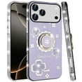 thumbnail image 3 of For iPhone 17 Pro Max Case Crystal Studded Ring Stand Bling + Tempered Glass, 3 of 4