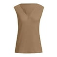 thumbnail image 4 of RYRJJ Womens Tank Tops V Neck Waffle Knit Summer Casual Solid Sleeveless Loose Tee Shirts Soft Comfy Loose Tunics Blouses Vest(02#Brown,3XL), 4 of 5