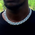 thumbnail image 5 of 14mm Iced Out Rhombus Prong Cuban Link Chain Necklace for Women Color Rhinestones Paved Cuban Choker Necklace HipHop Men Jewelry QHY, 5 of 7