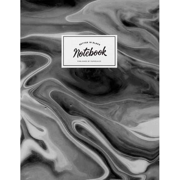 Better in Black Collection: Notebook: Beautiful black marble white label ★ School supplies ★ Personal diary ★ Office notes 8.5 x 11 - big notebook 150 pages College ruled (Paperback)