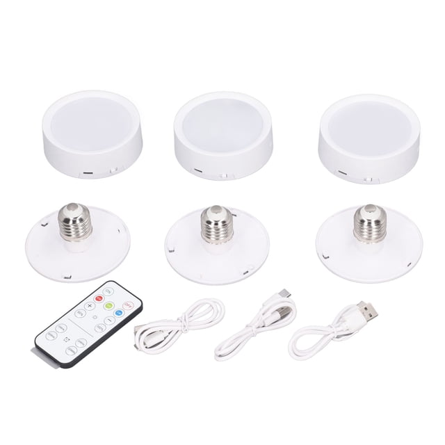Oubit Lumière de Rondelle DEL, 3 Pcs Lumière Tactile de Rondelle DEL Lumière de Rondelle DEL à Intensité Réglable Esthétique Épurée