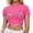 Pink, variant on Womens Rock & Roll Skeleton Hand T-Shirt Crewneck Crop Top Slim Fit Short Sleeve Graphic Tee Edgy Streetwear Music Festival Clothes