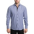 thumbnail image 3 of Men's Cotton Dress Shirt Button Long Sleeve Modern Fit Black Baroque Print M, 3 of 9