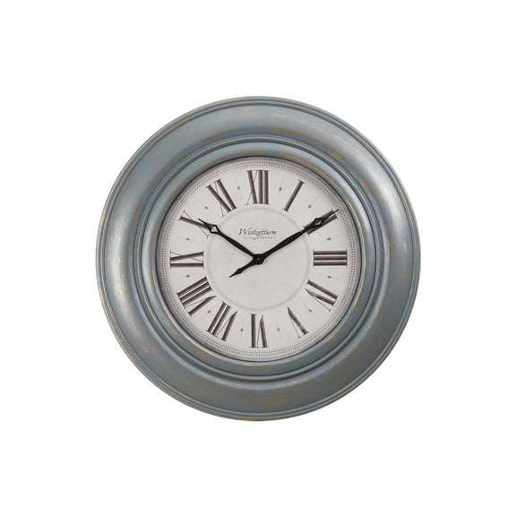 Clocks - 30" Round - Large Oversized - Wall Clock - Antique Blue - Transitional
