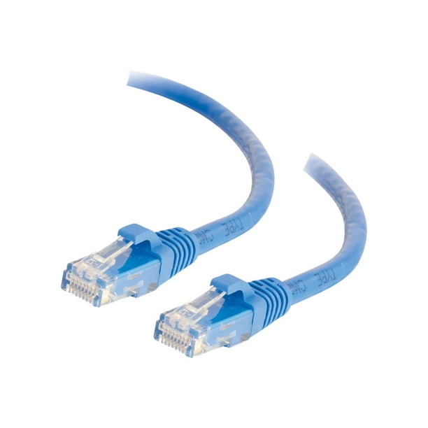 C2G Ethernet CAT 6 (UTP) Cat6 Câble de Raccordement Réseau Non Blindé de 14 Pieds - Bleu - Câble de Raccordement - RJ-45 (M) à RJ-45 (M) - Fil Toronné de 14 Pieds - - Moulé, Sans Accrochage, Toronné - Bleu