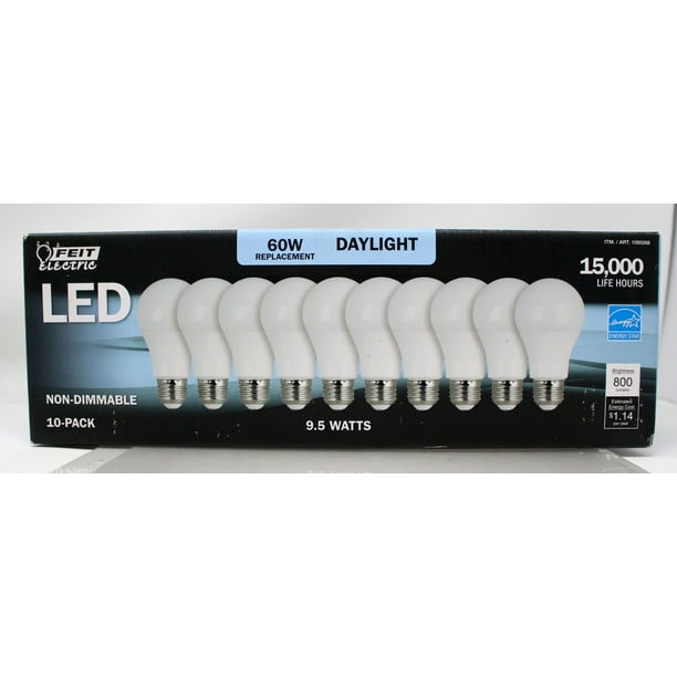 Feit Electric 60 Watt LED Daylight Replacement Bulbs 10 Pack Walmart