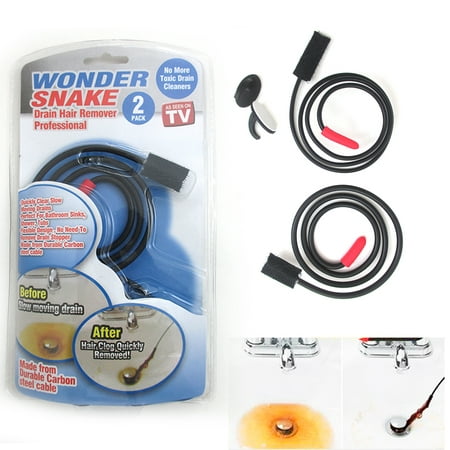 2 Snake Drain Hair Remover Cleaner Tool Unclog Drain Slow Sink Tub As Seen On (Best Way To Unclog A Drain Full Of Hair)