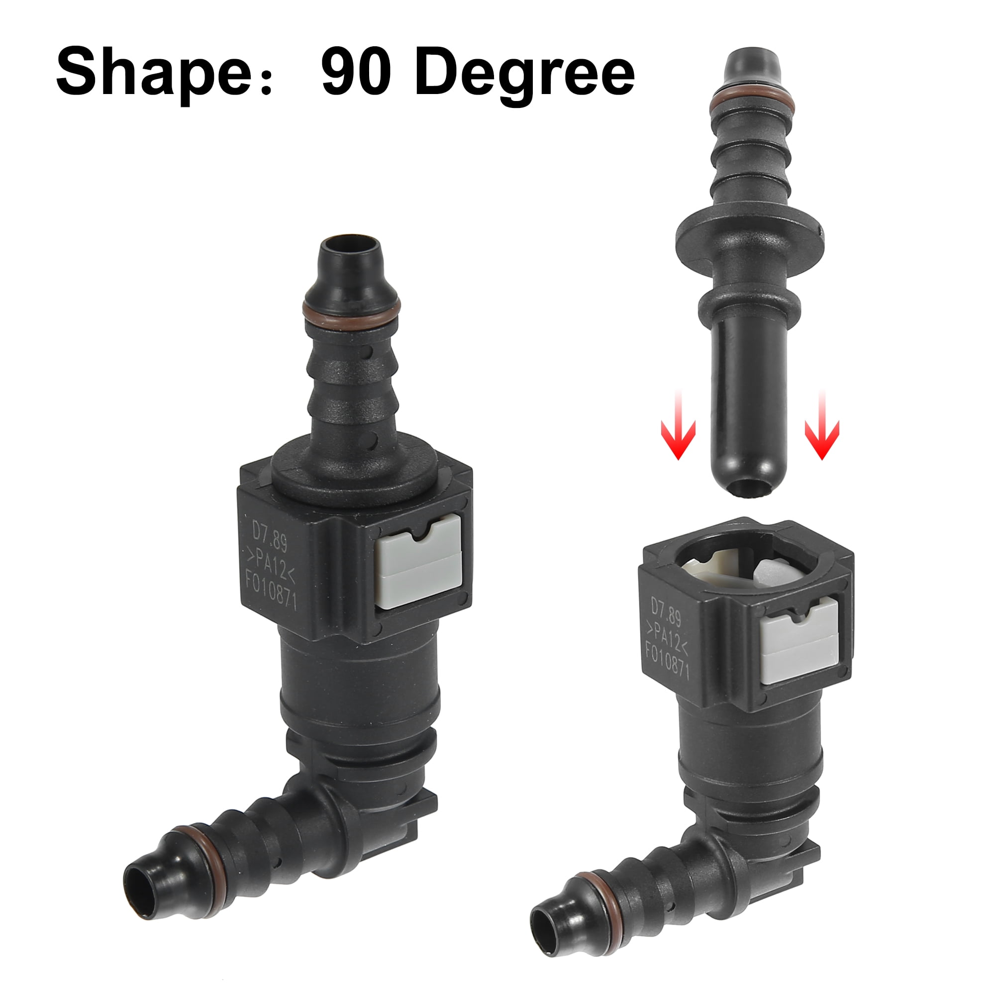 Unique Bargains 7.89mm SAE 5/16 8mm 90 Degree Fuel Line Hose Quick Release Connector