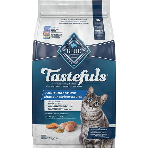 Blue Buffalo Tastefuls Indoor Health Natural Adult Dry Cat Food, Chicken And Brown Rice 3.1kg bag