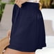 thumbnail image 3 of Pantalones cortos de pierna ancha para mujer, pantalones cortos de verano transpirables de Color puro con cintura alta elástica con cordón, 3 of 5