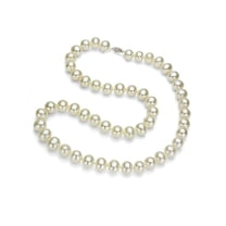 ADDURN 10-11mm White Freshwater Pearl Necklace with Sterling Silver Fishhook Clasp, 18"