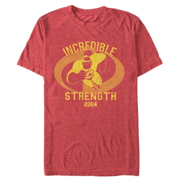 Men's The Incredibles Strength 2004  Graphic Tee Red Heather Large