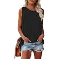 thumbnail image 2 of Mrat Gym Tank Tops Woman Women's Casual Solid Color Fashionable T-Shirt Loose Tank Tops Lace Camisole Tops for Women S-336 Black L, 2 of 6