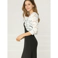 thumbnail image 4 of Cárdigan Dde San Patricio Toreras Top De Encaje Floral Transparente Manga 3/4 Elegante PaMujer Blanco XXL Allegra K, 4 of 6