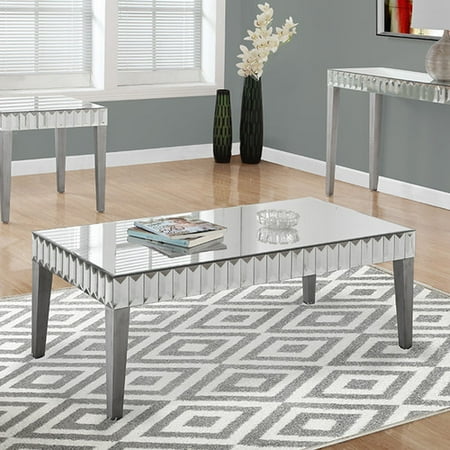 Monarch Coffee Table 48 X 24 Brushed Silver Mirror Monarch Coffee Table 48 X 24 Brushed Silver Mirror