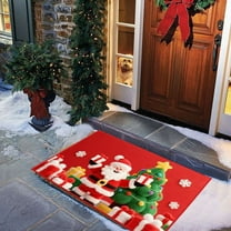 Dmlowu Christmas Doormat, Extra Soft Absorbent Christmas Bathroom Rugs, 16x24" Quicker Dry Christmas Front Door Mat, Washable Rug for Bathroom Bedroom, Non-Slip Christmas Welcome Mat