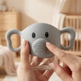 thumbnail image 4 of Peekaboo Elephant for Student, Soft Silicone Student Feeding Set, Insulated Cup with Handle, Dark Gray, Dual Grip, 1 Pc, Bottle Water Bottle Accessory, 4 of 6