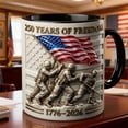 thumbnail image 2 of 250 Years of Freedom Coffee Mug, Ceramic, 12oz, 3D Effect, Personalized Name Option, Microwave/Dishwasher Safe, 2 of 4