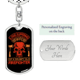 thumbnail image 2 of Wife Of A Grumpy Firefighter Stainless Steel or 18k Gold Premium Swivel Dog Tag Keychain, 2 of 10
