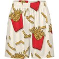 thumbnail image 3 of NICKSUN Shorts de Pyjama Amusants pour Hommes, Bas de Pyjama Courts Doux avec Poches, Frites, m, 3 of 5
