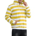 thumbnail image 4 of INSPIRE CHIC Men's Sweatershirts Stripes Hoodie Front Pocket Drawstring Long Sleeve Pullover Sweatshirts S Yellow White, 4 of 5