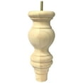 thumbnail image 2 of 8" Wood Sofa Legs - Set of 4 - Unfinished Turned Bun Feet for Furniture - 3" Top Dia, 5/16" Bolt, 1" Length - DIY Home Decor Replacement, 2 of 2