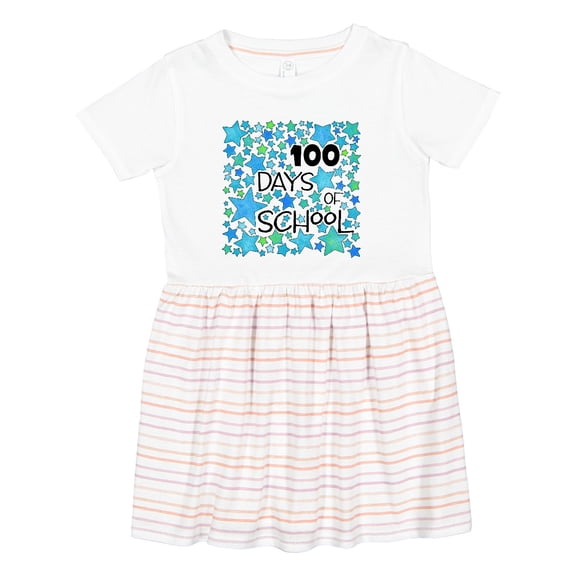 Inktastic 100 Days of School Stars in Blue Girls Toddler Dress