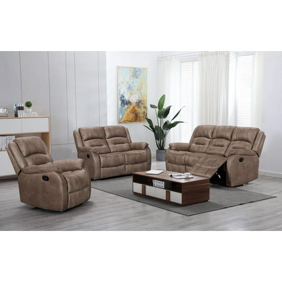 K-Living Larissa Recliner Sofa in Caramel Brown Palomino Fabric