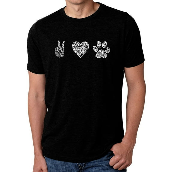 Men's Premium Blend Word Art T-shirt - Peace Love Dogs