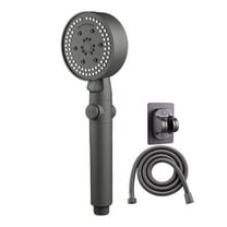 handheld shower head, 8 Modes Hand Shower High Pressure Water Saving Shower Head, Flexible Detachable Shower Head, One Button Shut Off, with 79in Hose, Base,Gray