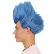 HPO Adult Mens Blue Flame Hades Wig – Synthetic Costume Hair for Halloween & Cosplay
