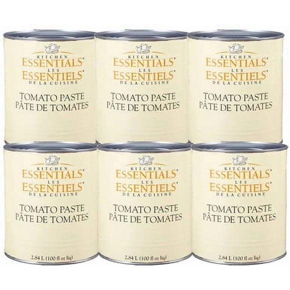 Kitchen Essentials Tomato Paste, High-Density Concentrated Tomato Puree, #10 Can (2.84L), 6/Case