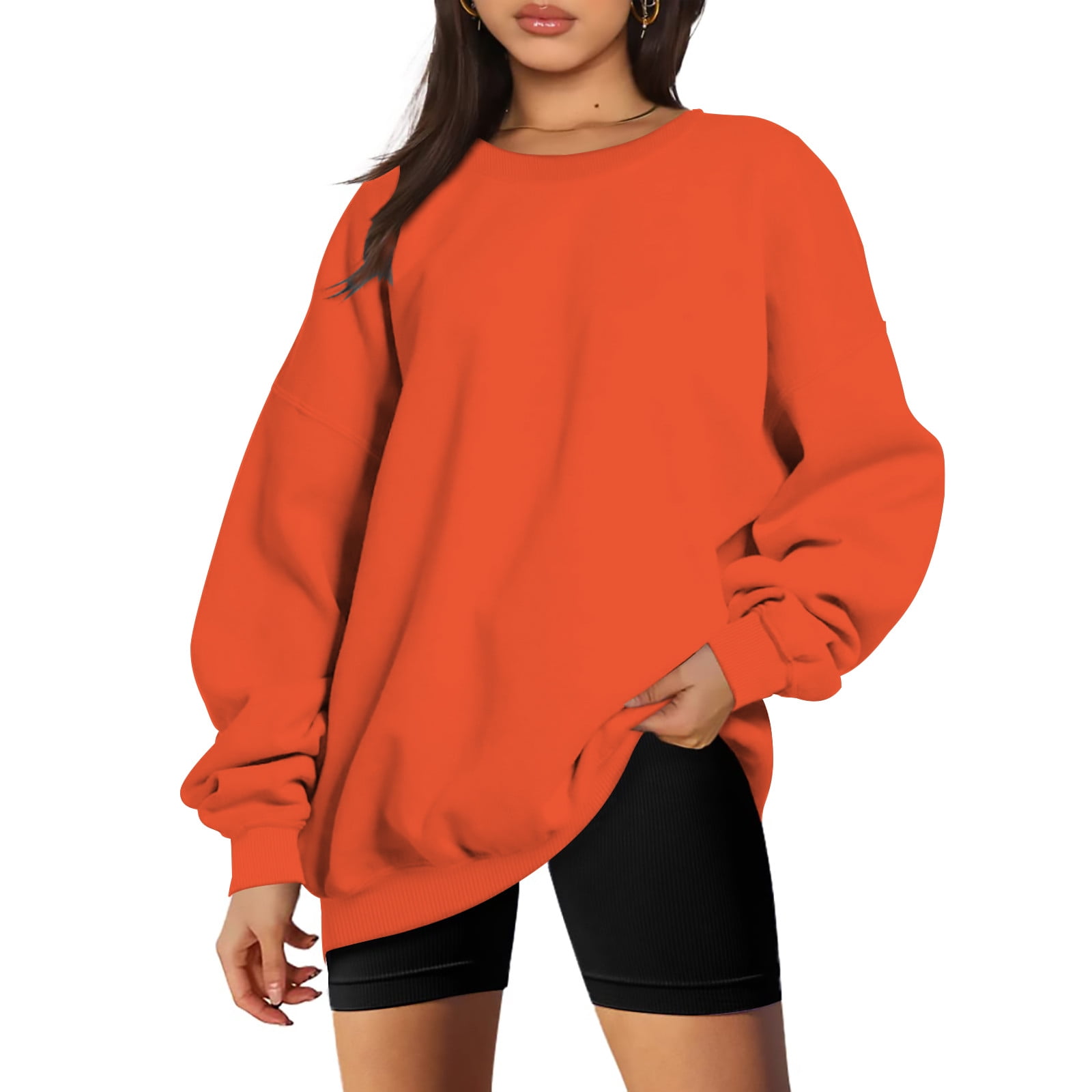  HAICOM Distressed Sweatshirts plus Size Women Casual Print  Shirt Thick Fleece Sweatshirt Winter Round Neck Warm Soft : Sports &  Outdoors