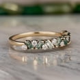 thumbnail image 2 of Unique Moss Agate Ring Moss agate Wedding Band Gold Rings Art Deco Eternity Band Moss Agate Matching Rings Personalized Gift For Her, 2 of 4