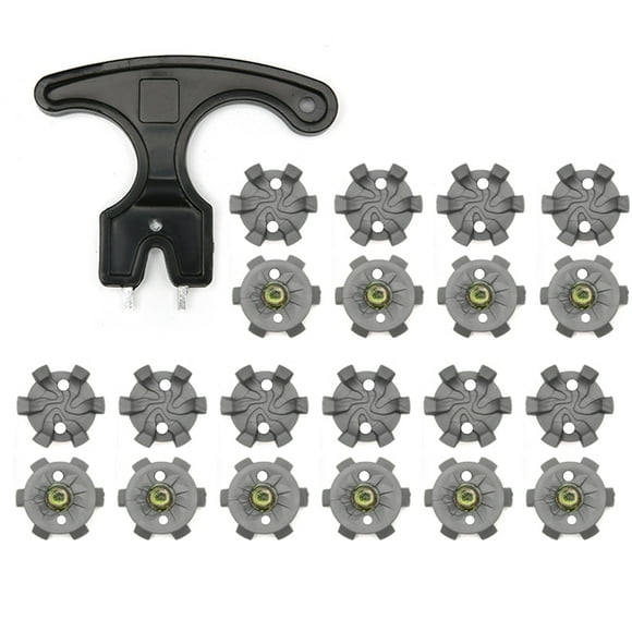 20pcs Soft Golf Shoe Spikes Metal Thread Studs Replacement Fit Golf Spike With Wrench Tool GY