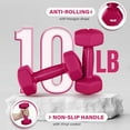 thumbnail image 2 of Yes4All 10lb Pair of Vinyl Hexagon Dumbbells - Dumbbells Set of 2 Hand Weights for Home Gym & Strength Training (2-15 lbs Weight Options) - Pink Yarrow, 2 of 5