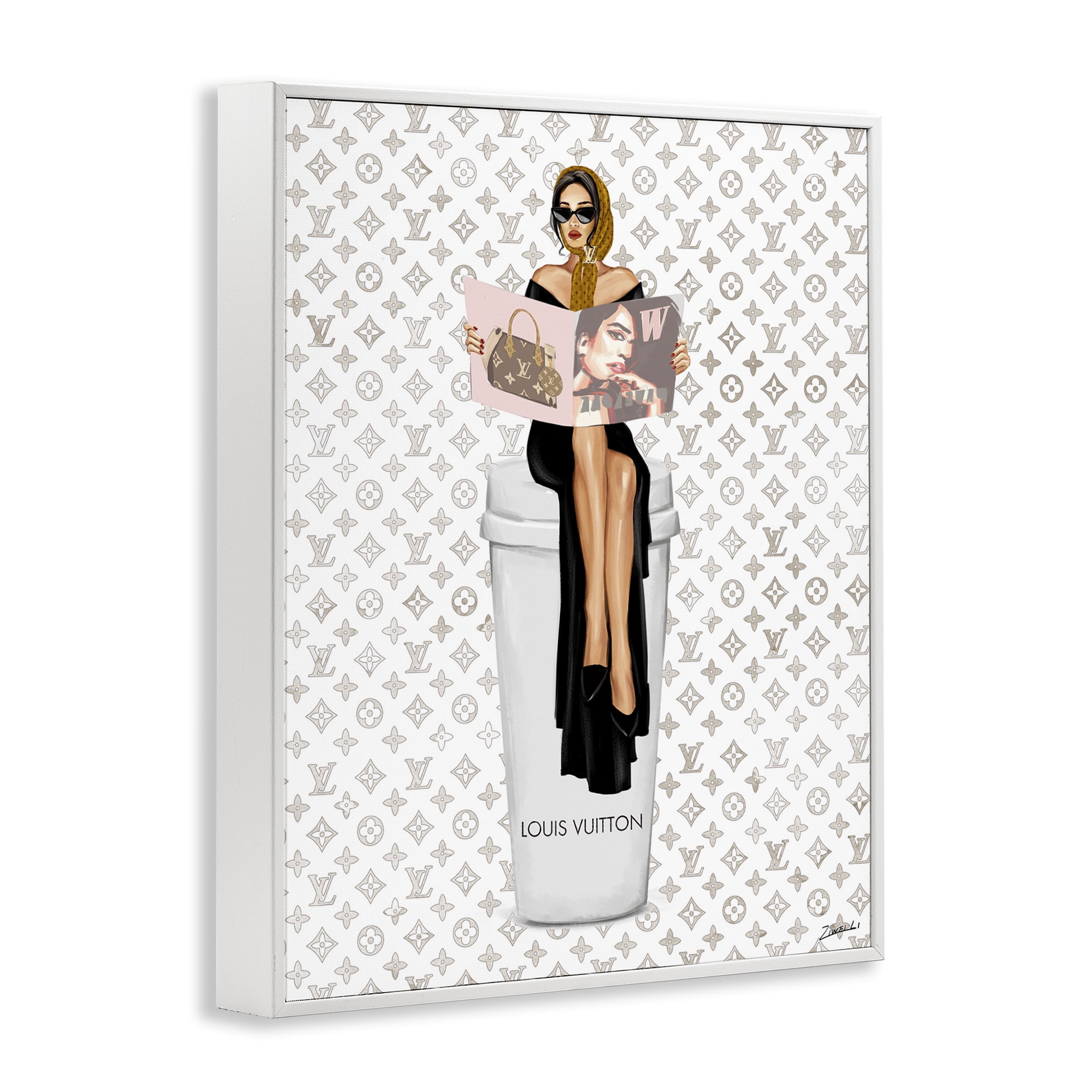 Stupell Industries High Fashion Woman Beauty & Fashion Painting White Framed Art Print Wall Art, 24 x 30