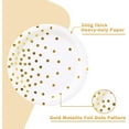 thumbnail image 3 of White and Gold Party Supplies, Gold Dot Paper Dessert Plates (50-Count), 3 of 4