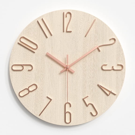 12 Inch Wall Clock Silent Non-Ticking Indoor Clock Round Decor Clock Modern 3D Quartz Wall Clocks