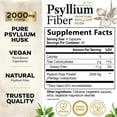 thumbnail image 3 of Psyllium Husk Capsules - Psyllium Husk Powder 2000 mg Per Serving - Extra Strength Fiber Supplement for Daily Digestion & Regularity Support - Natural Psyllium Fiber Caps - Bottled USA - 180 Capsules, 3 of 10
