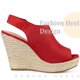 thumbnail image 4 of Plataforma Tacones Alpargata Cuñas Sandalias para Mujer rojo 35, 4 of 5