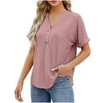 thumbnail image 5 of Summer Fashion Plus Size Tops for Womens 2025 Print Tops Short Sleeve Out Blouse Funny Round Neck T-Shirt Tops Tank Top, 5 of 5