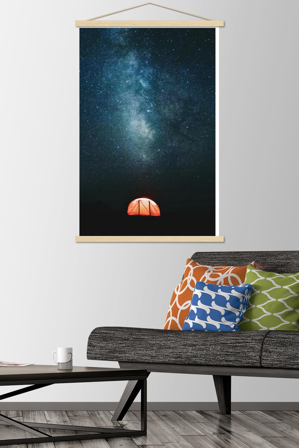 Under The Stars Wall Poster with Wooden Magnetic Frame, 22.375" x 34"