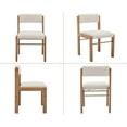 thumbnail image 6 of Guyou Farmhouse Dining Chair Set of 2, Linen Upholstered Kitchen Chair with Adjustable Back, Wooden Armless Accent Side Chair, Beige, 6 of 7