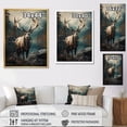 thumbnail image 4 of Designart "Coastal Wanderer Grey Moose wall decor" Animals Floater Framed Canvas Print, 4 of 7