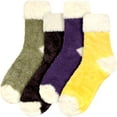 thumbnail image 5 of Women's Featherlight Cuff Cute Warm Plush Cozy Fuzzy Slipper Socks - Assortment 4B - 4prs, 5 of 7
